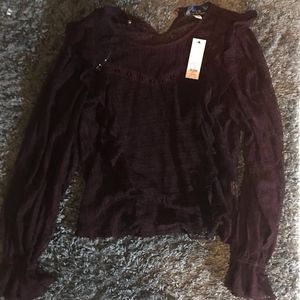 Francescas maroon lace blouse